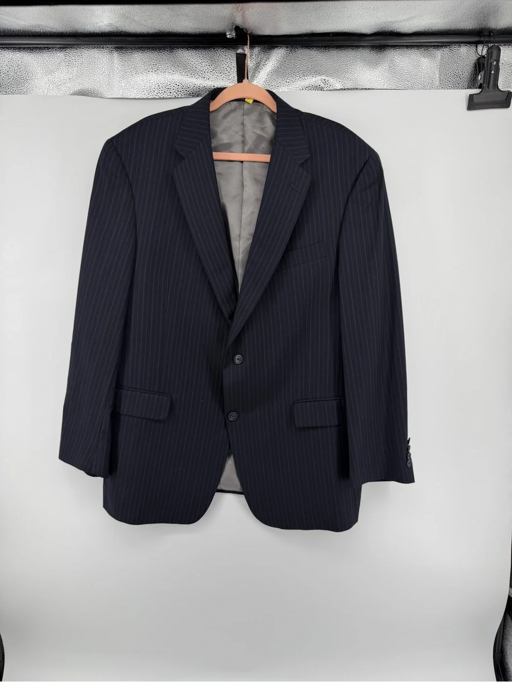 Hart Schaffner Mobstercore Corpcore Goth Marx Navy Pinstripe Sport Coat Sz44R